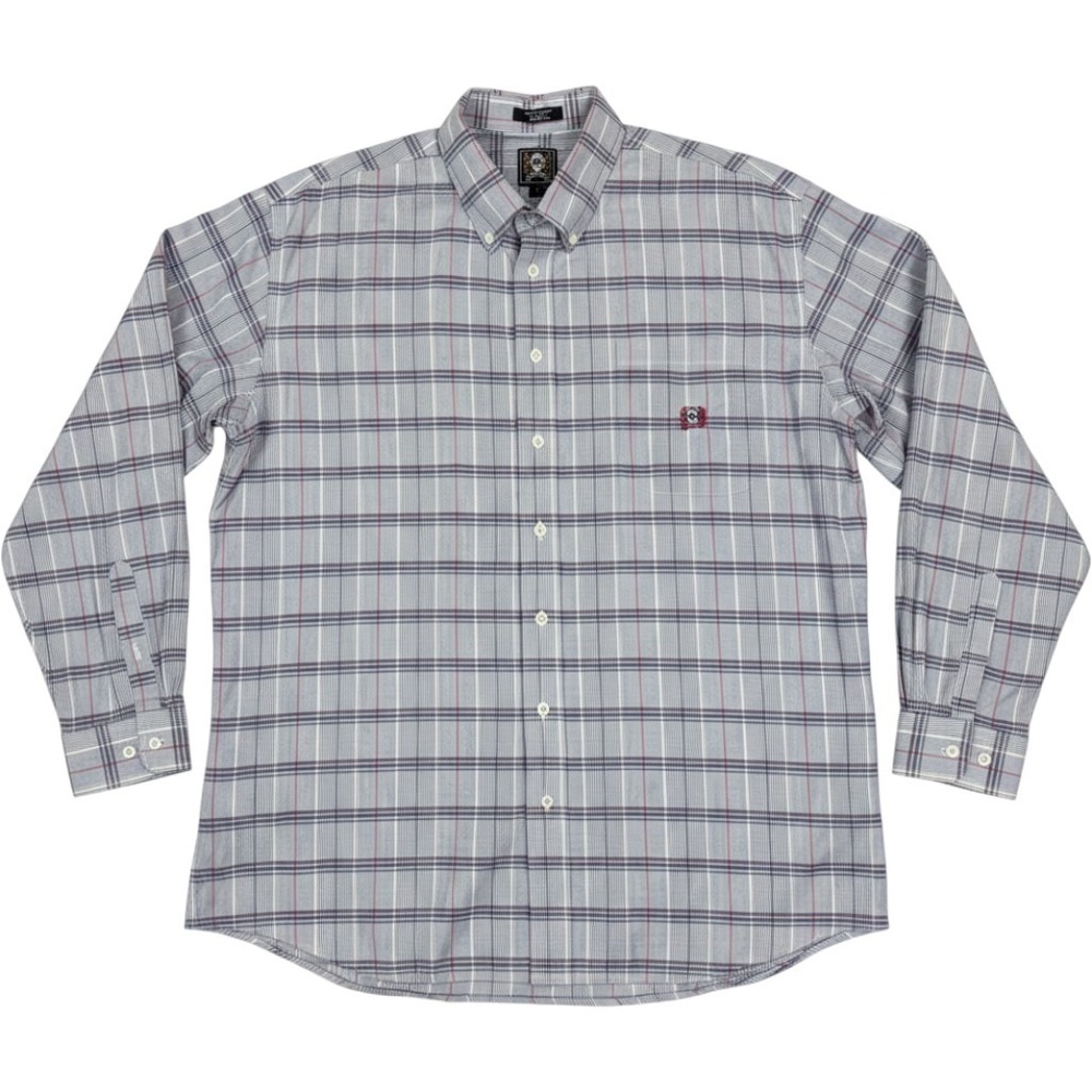 Cinch Mens Blue Plaid Long Sleeve Button Down Western Shirt Large RN 17901